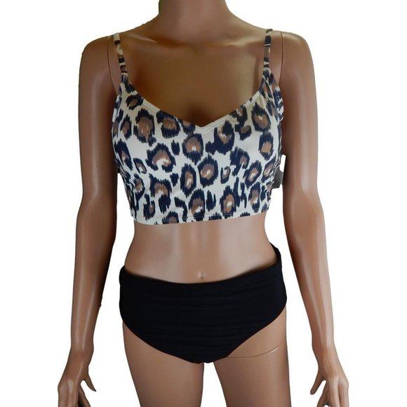 Sea Angel Mid Rise Spaghetti Strap Bikini Animal Print Size M - Picture 3 of 10
